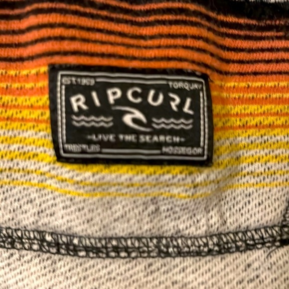 Boys Rip Curl Surf Skate Baja Style Striped Soft Hoodie, Vintage Size L - Picture 2 of 5